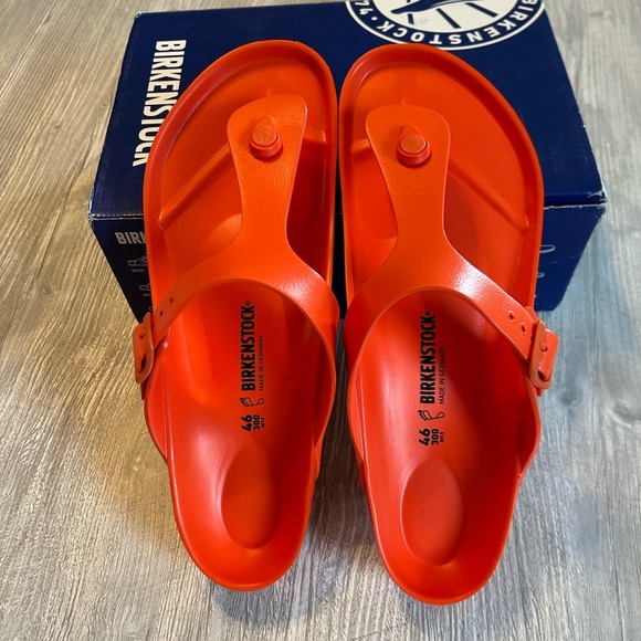 Birkenstock Gizeh EVA Flame Orange Rare Men’s Sandals Size 13 Regular Width New - Picture 1 of 9
